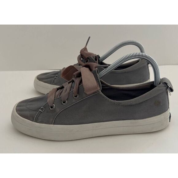 Sperry Top Sider Ribbon Laced Boat Sneakers Gray Women’s 8.5 - Picture 6 of 13
